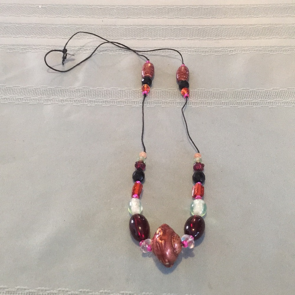 Teresa Goodall 1 Of a kind Beaded Necklace 15”Long